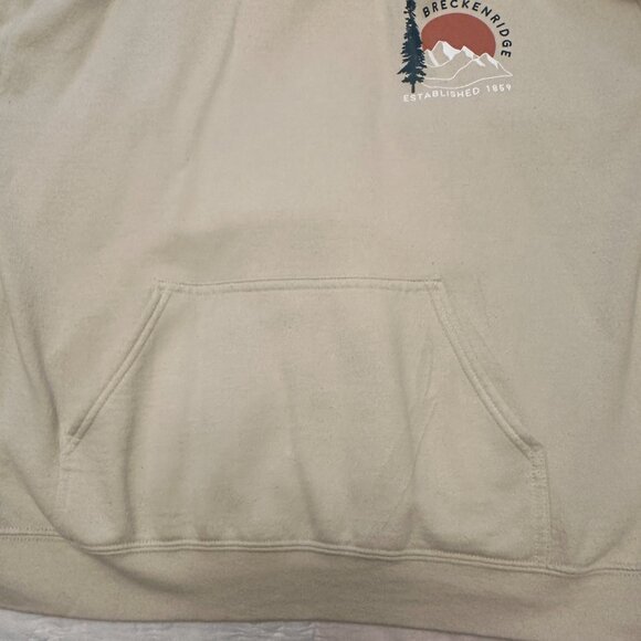 Breckenridge Colorado Hoodie, Cream Breckenridge graphic on front and back. - Picture 12 of 13